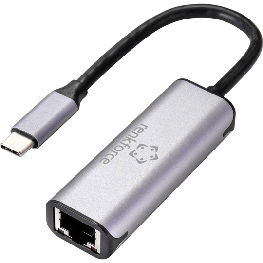 Renkforce USB-C®, Nätverk Adapter [1x USB 3.2 Gen 1 kontakt C (USB 3.0) - 1x RJ45 hona] 716173x