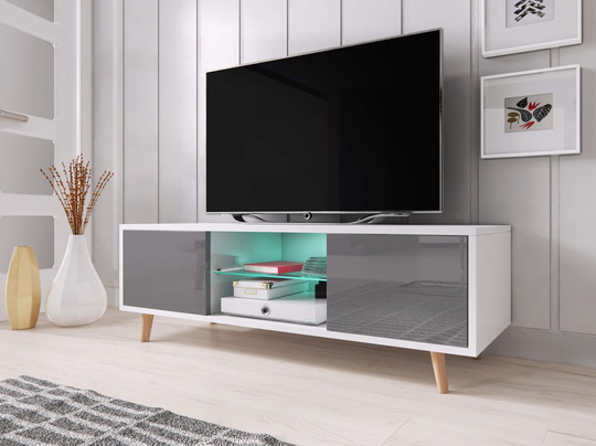 HABO TV-bänk 140 VIT/GRÅ