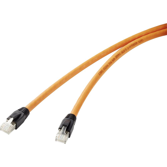 Renkforce RF-4769888 RJ45 Nätverk Anslutningskabel CAT 8.1 S/FTP 1.00 m Orange guldpläterad kontakt, med låsskydd