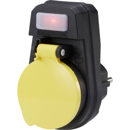 Sygonix SY-4673756 Omkopplingsbar mellankontakt med switch på enhet 1-polig Svart, Gul