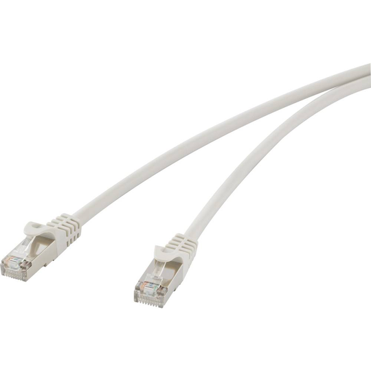 Renkforce RF-4724274 RJ45 Nätverk Anslutningskabel CAT 5e F/UTP 1.00 m Grå med låsskydd