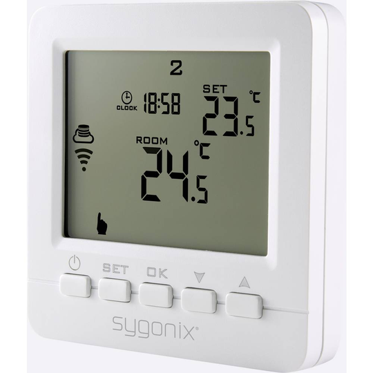 Sygonix Trådlös rumstermostat Infälld Veckoprogram 5 till 35 °C