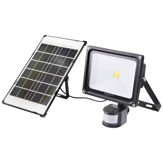 Sygonix SY-5461110 Solcells-spotlight med rörelsedetektor 30 W N/A Svart