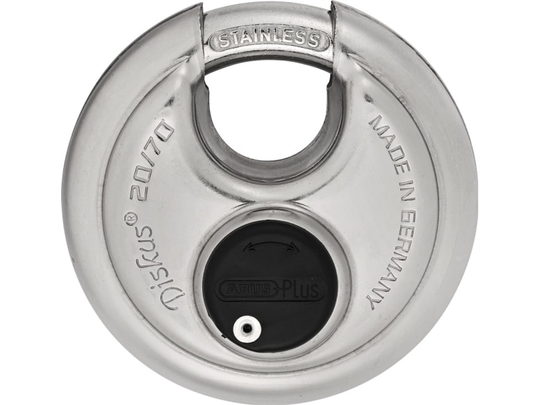 ABUS 20/70 kd., Konventionellt hänglås, Tangentlås, Olika låsning, Silver, Rostfritt stål, Rostfritt stål, Metall