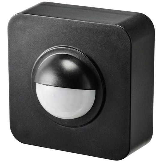 Sygonix SY-5046552 Vægbevægelsessensor Overflademonteret 120 ° Sort IP65