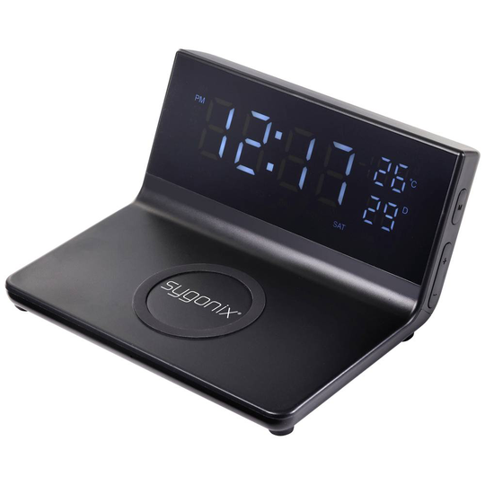 Sygonix Laddningstation Alarm Clock with Wireless Charger SY-5459860
