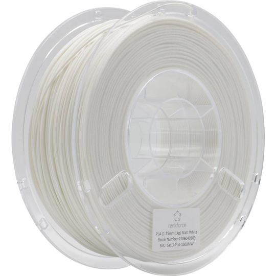 Renkforce RF-4738600 3D-skrivare Filament PLA-plast 1.75 mm Matt vit 1000 g
