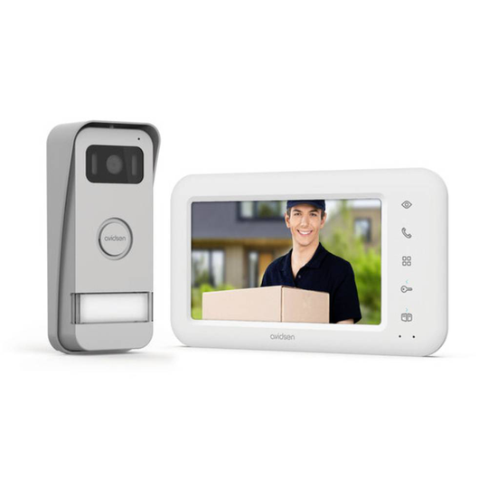 Avidsen 112292 Video-porttelefon WiFi Komplett-set Vit, Aluminium