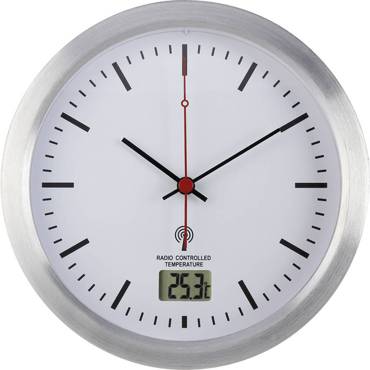 Renkforce E1003R DCF Väggklocka 17 cm x 6 cm Silver Lämpliga för badrum/våtutrymmen