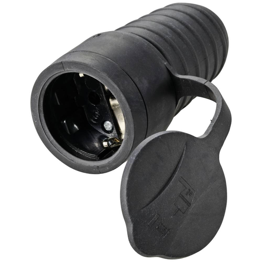 Sygonix SY-5806882 Skarvuttag Gummi 250 V/AC Svart IP44