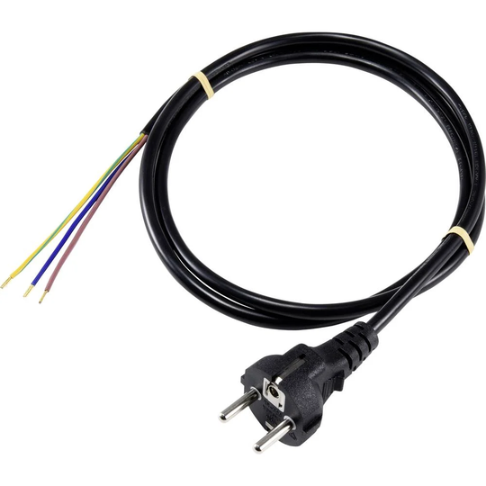 Sygonix SY-5178370 Ström Anslutningskabel Svart 3 m