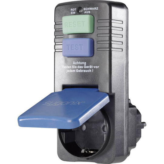 Sygonix SY-3530666 Grenpropp med personskydd med PRCD 230 V Svart IP40