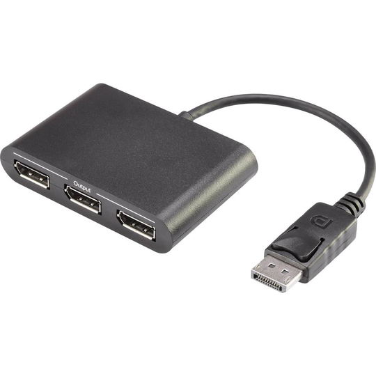 Renkforce DisplayPort Adapter [1x DisplayPort hane - 3x DisplayPort hona] Svart