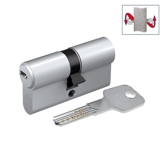 BASI BM 45/45, Europrofilcylinder, Nickel, 3 styck, 335 g, 1,5 cm