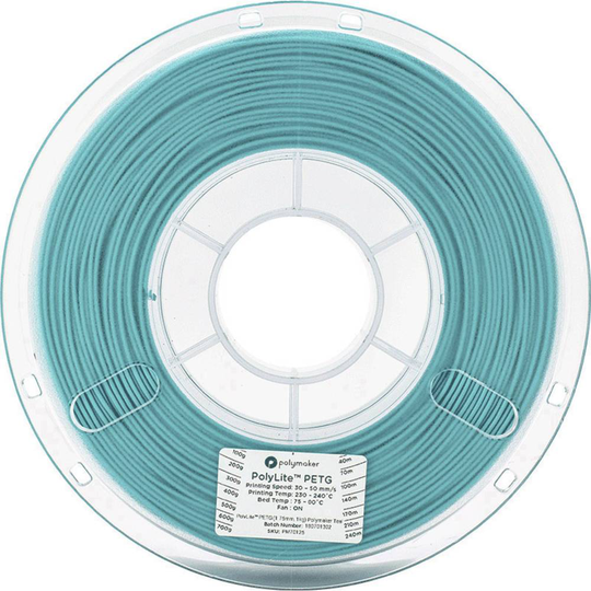 Polymaker 70130 3D-skrivare Filament PolyLite PETG 2.85 mm Blågrön 1 kg