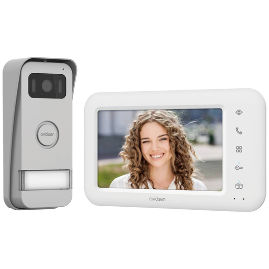 Avidsen 112290 Video-porttelefon Sladd Komplett-set Vit, Aluminium