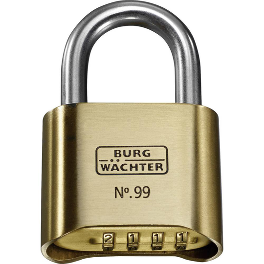 Burg Wächter No. 99 Ni 50 SB Hänglås Mässing Kombination