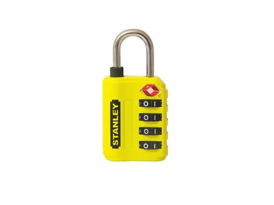 Stanley 81152 393 401 Hængelås 30 mm TSA Gul Kombinationslås