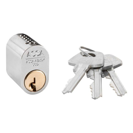 ASSA 1301 Låscylinder oval, GDS Förnicklad