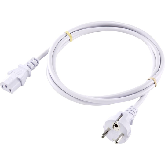 Sygonix SY-5043494 IEC Anslutningskabel Vit 2.00 m