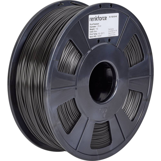 Renkforce RF-4511188 3D-skrivare Filament PLA-plast 1.75 mm Svart 1000 g