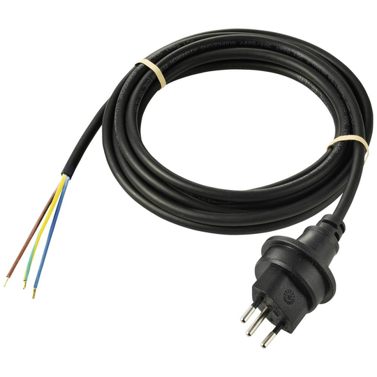Sygonix SY-5768434 Ström Strömsladd Svart 3 m väderbeständig
