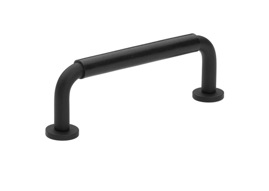 Lådhandtag Lilly cc128 Svart/Svart Läder 2-Pack Habo