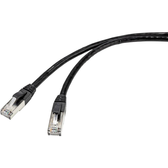 Renkforce RF-4538212 RJ45 Nätverk Anslutningskabel CAT 6A S/FTP 40.00 m Svart lämpar sig för utomhusbruk