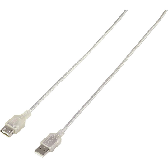Renkforce RF-4538152 [1x USB 2.0 A hane - 1x USB 2.0 A hona] 3.00 m Transparent