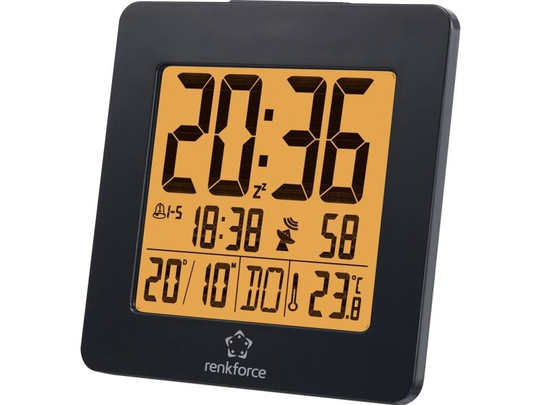 Renkforce 1383425 Radio Vækkeur Sort Alarmtider 2