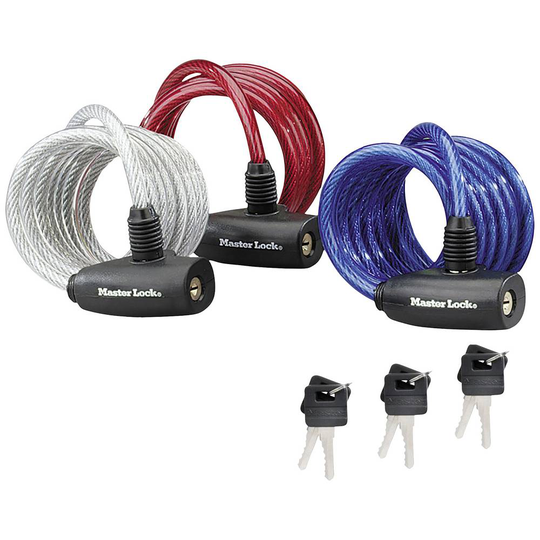 Master Lock 8127EURTRI Spiralkabellås Flerfärgad Nyckellås