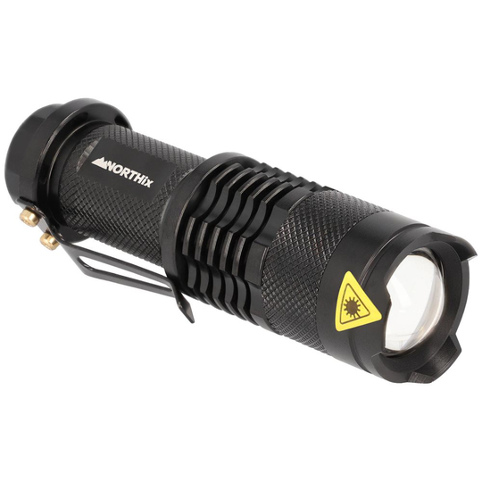 Northix, LED Ficklampa Svart - 300 Lumen