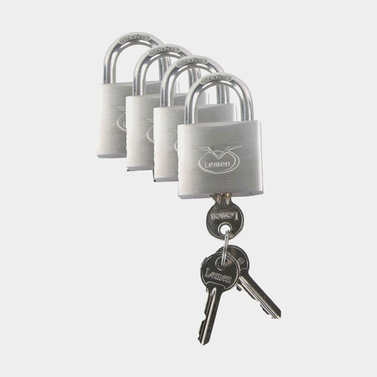 Hänglås LEMEN 30, Ø5 mm, lika låsning, 4-pack