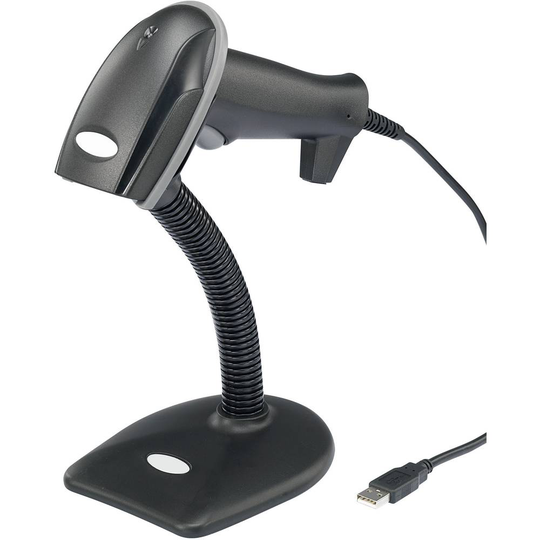 Renkforce LS6300E USB-Kit Streckkodsskanner Kabelbunden 1D Laser Svart Hand-skanner USB