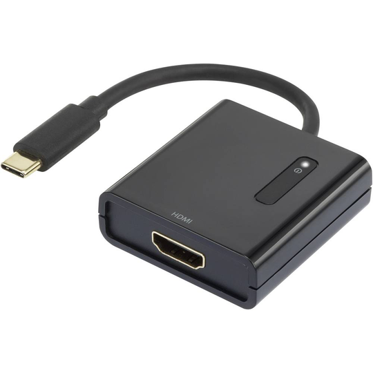 Renkforce USB / HDMI Adapter [1x USB-C™ hane - 1x HDMI hona] Svart guldpläterad kontakt