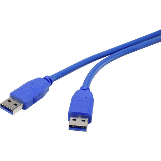 Renkforce RF-4369443 USB 3.0 [1x USB 3.2 Gen 1 A hane (USB 3.0) - 1x USB 3.2 Gen 1 A hane (USB 3.0)] 50.00 cm Blå guldpläterad kontakt