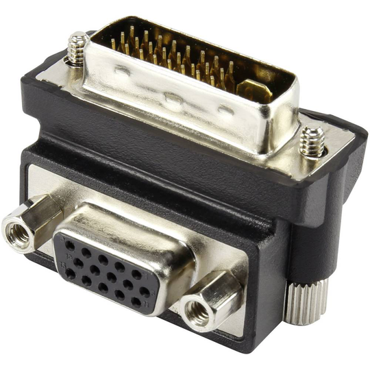 Renkforce DVI / VGA Adapter [1x DVI-hane 24+5 pol - 1x VGA hona] Svart