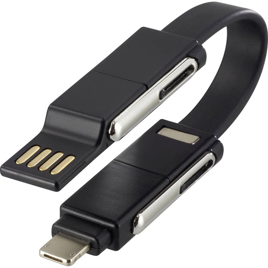 Renkforce USB Adapterkabel [1x USB 2.0 A hane, USB-C® hane - 1x Apple Lightning hane, USB-C® hane, Micro-USB-hane] Renkforce