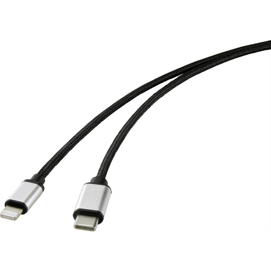 Renkforce N/A N/A [1x USB-C® hane - 1x Apple Lightning hane] 1.00 m Svart