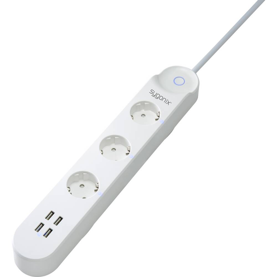 Sygonix SY-4452326 WiFi-förgreningsdosa Vit Skyddskontakt