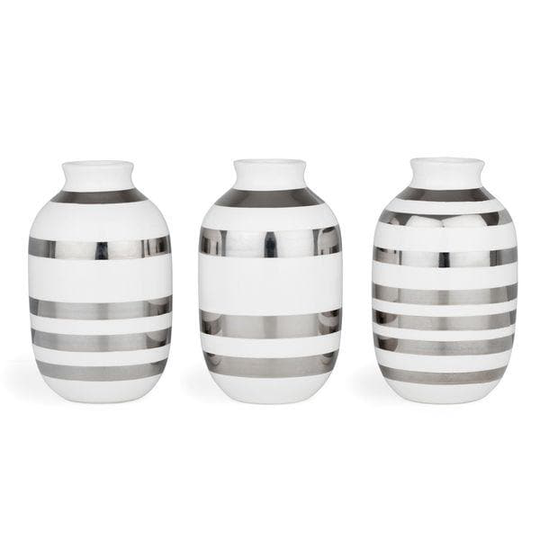 Omaggio Vas Mini 3-pack, Silver - Kähler