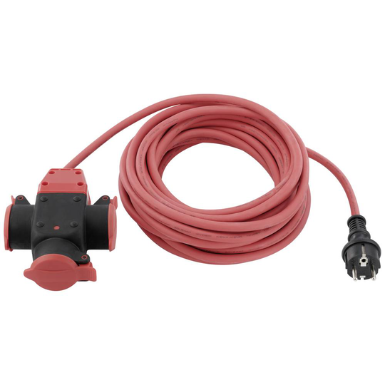 Sygonix SY-5806890 Ström Förlängningskabel 16 A Röd 10.00 m väderbeständig