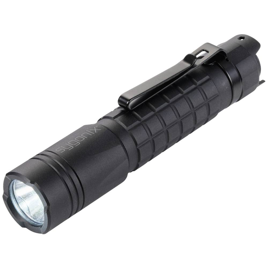 Sygonix SMD LED Ficklampa med bältesclip, IP68 (vattentät), med stroboskopläge batteri 190 lm 54 g