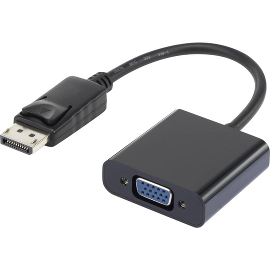 Renkforce DisplayPort / VGA Adapter [1x DisplayPort hane - 1x VGA hona] Svart guldpläterad kontakt