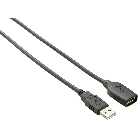 Renkforce RF-4096104 USB 2.0 Förlängningskabel [1x USB 2.0 A hane - 1x USB 2.0 A hona] 10.00 m Svart guldpläterad kontakt