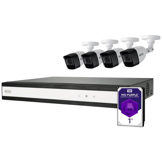 ABUS Performance Line TVVR33842T Analog, AHD Övervakningskameraset 8 kanaler med 4 kameror 2560 x 1940 pixel 1 TB