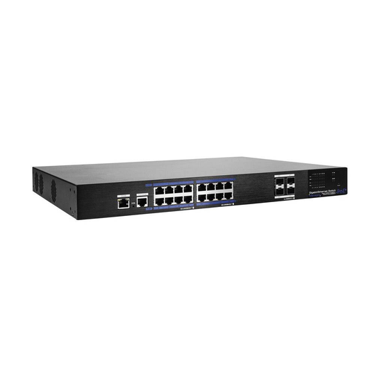 ABUS ITAC10120 19 tums nätverkswitch 16 Port PoE-funktion