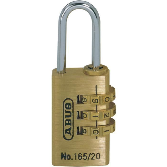 Abus Series 165 utbytbart kombinationshänglås i mässing - 21,5 mm bygel