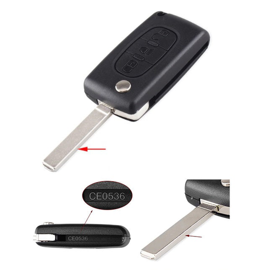 3 knapps CE0536 Bilnyckelskal Till Citroen VA2