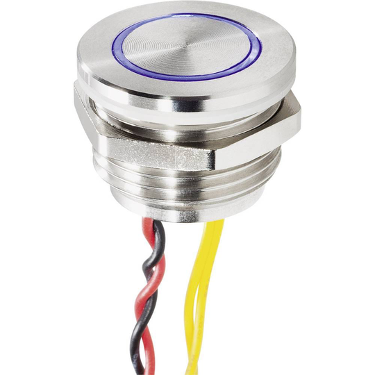 Renkforce RF-4707818 Klockknapp Belyst, med Piezo 1x Rostfritt stål, Blå 24 V/0,3 A
